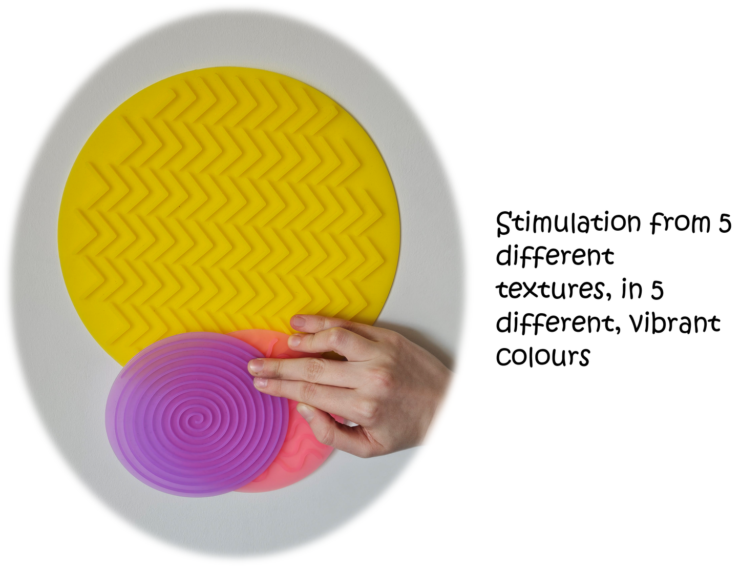 VIRTUENITY 10pc Sensory Silicone Mats. 5 Large (25cm) & 5 Small (14cm) | Colourful Stepping Stones for Autism, ADHD, Special Needs | Flexible, Washable, Portable Ideal for Schools & Home