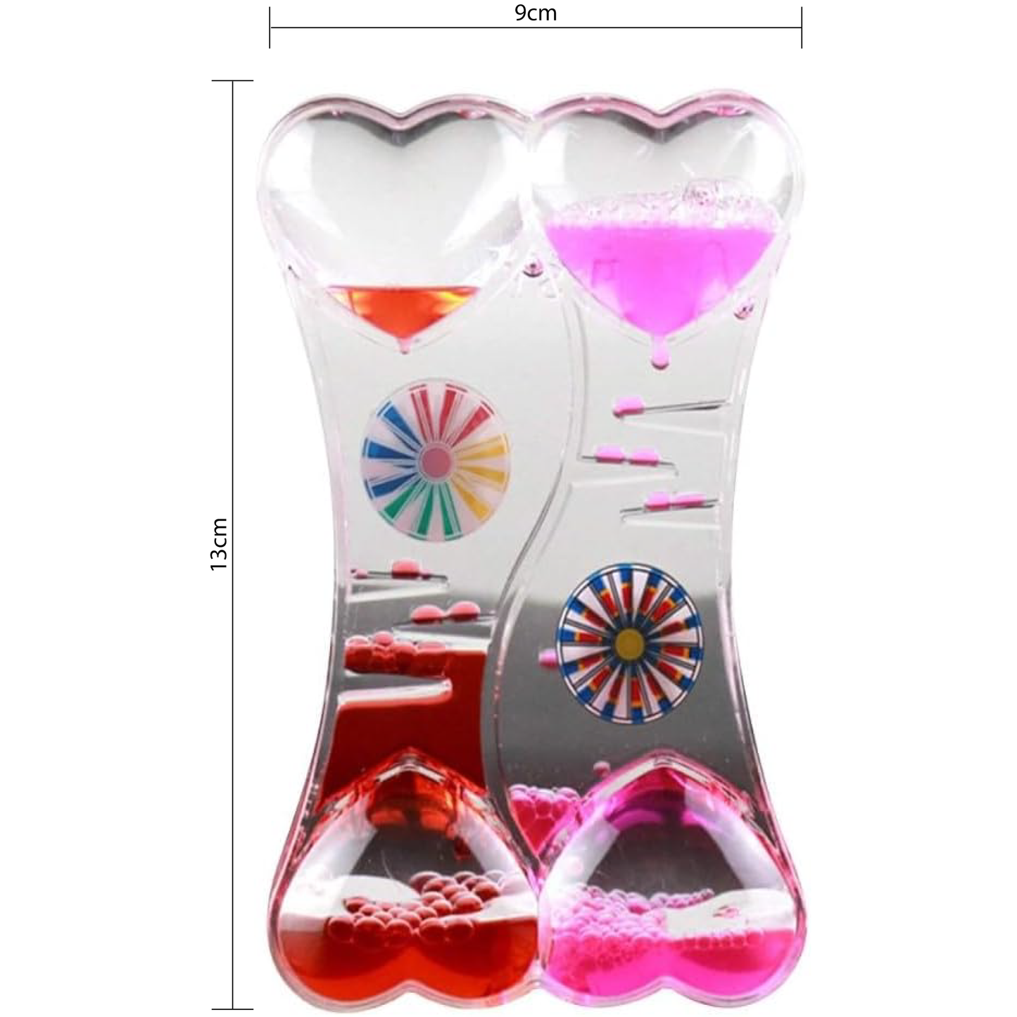 Liquid Sensory Spinning Motion Timer for Autism, Sensory Needs, ADHD, Stress Relief, Anxiety. Autism Toy and Special Needs Sensory Fidget. Pink & Red