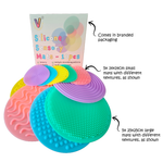VIRTUENITY 10pc Sensory Silicone Mats. 5 Large (25cm) & 5 Small (14cm) | Colourful Stepping Stones for Autism, ADHD, Special Needs | Flexible, Washable, Portable Ideal for Schools & Home