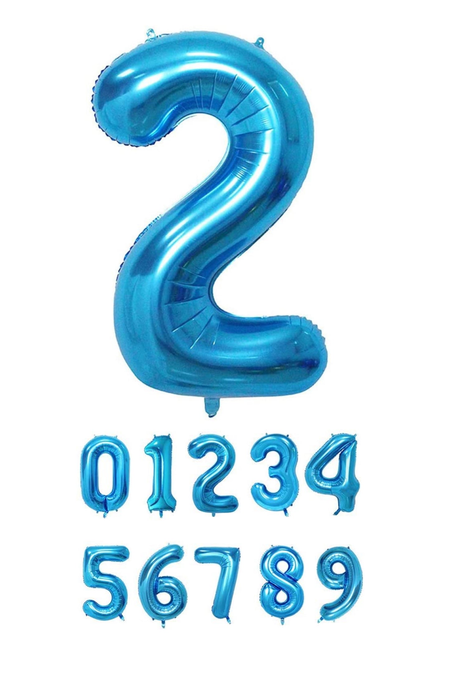 40 Inch Blue Numbered 0-9 Balloons For Birthdays, Parties and Anniversaries. Large Foil Inflatable Balloons - Virtuenity
