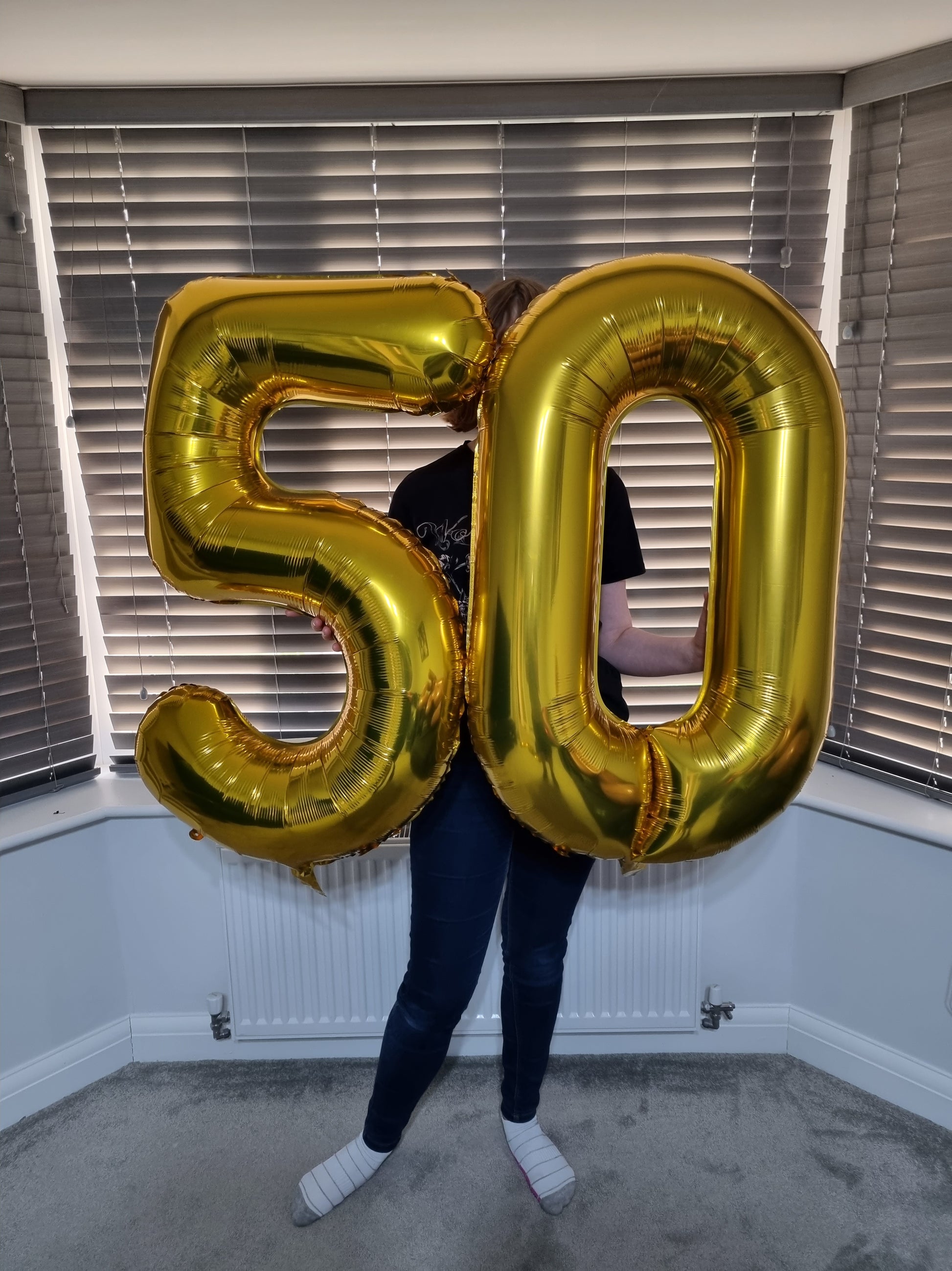 40 Inch Gold Numbered 0-9 Balloons For Birthdays, Parties and Anniversaries. Large Foil Inflatable Balloons - Virtuenity