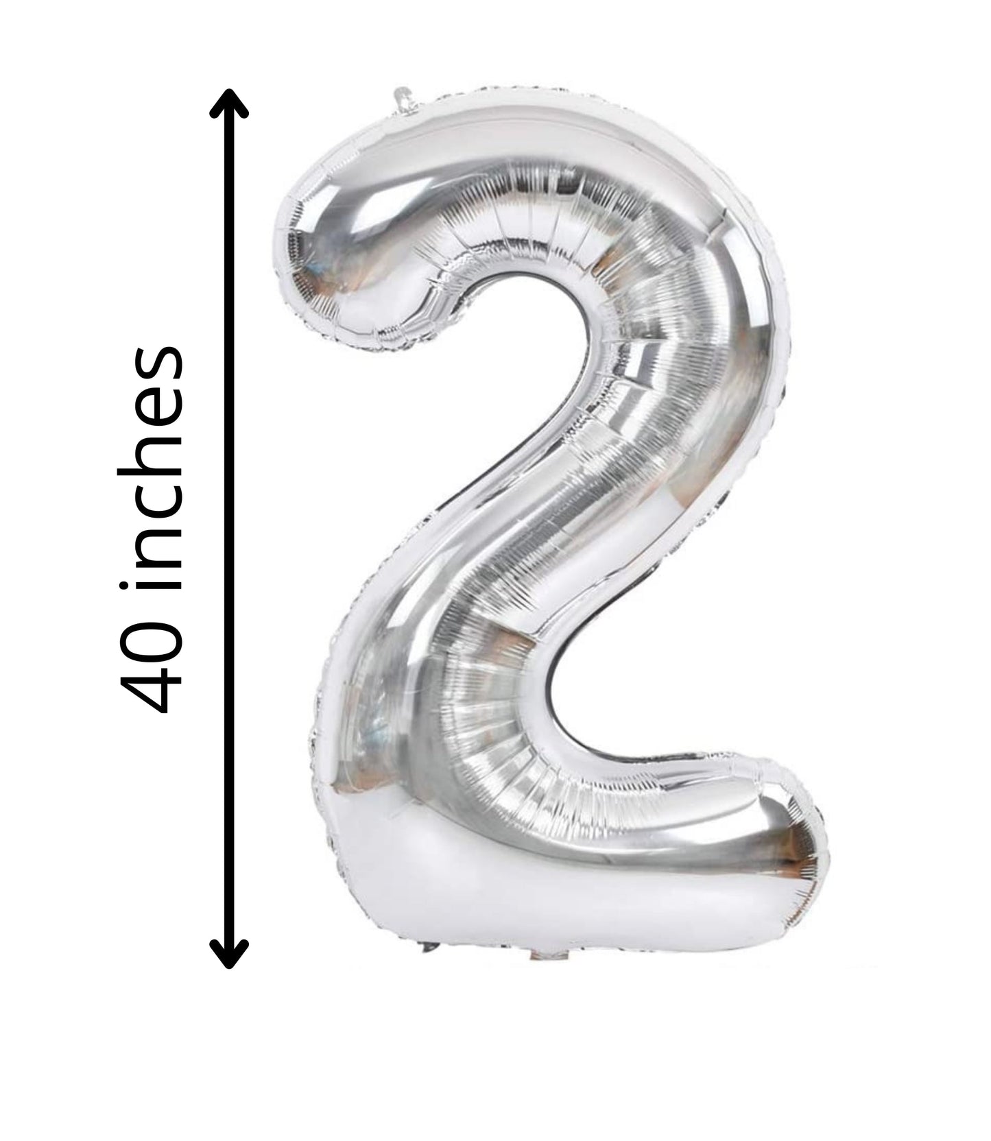 40 Inch Silver Numbered 0-9 Balloons For Birthdays, Parties and Anniversaries. Large Foil Inflatable Balloons - Virtuenity