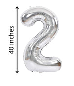 40 Inch Silver Numbered 0-9 Balloons For Birthdays, Parties and Anniversaries. Large Foil Inflatable Balloons - Virtuenity