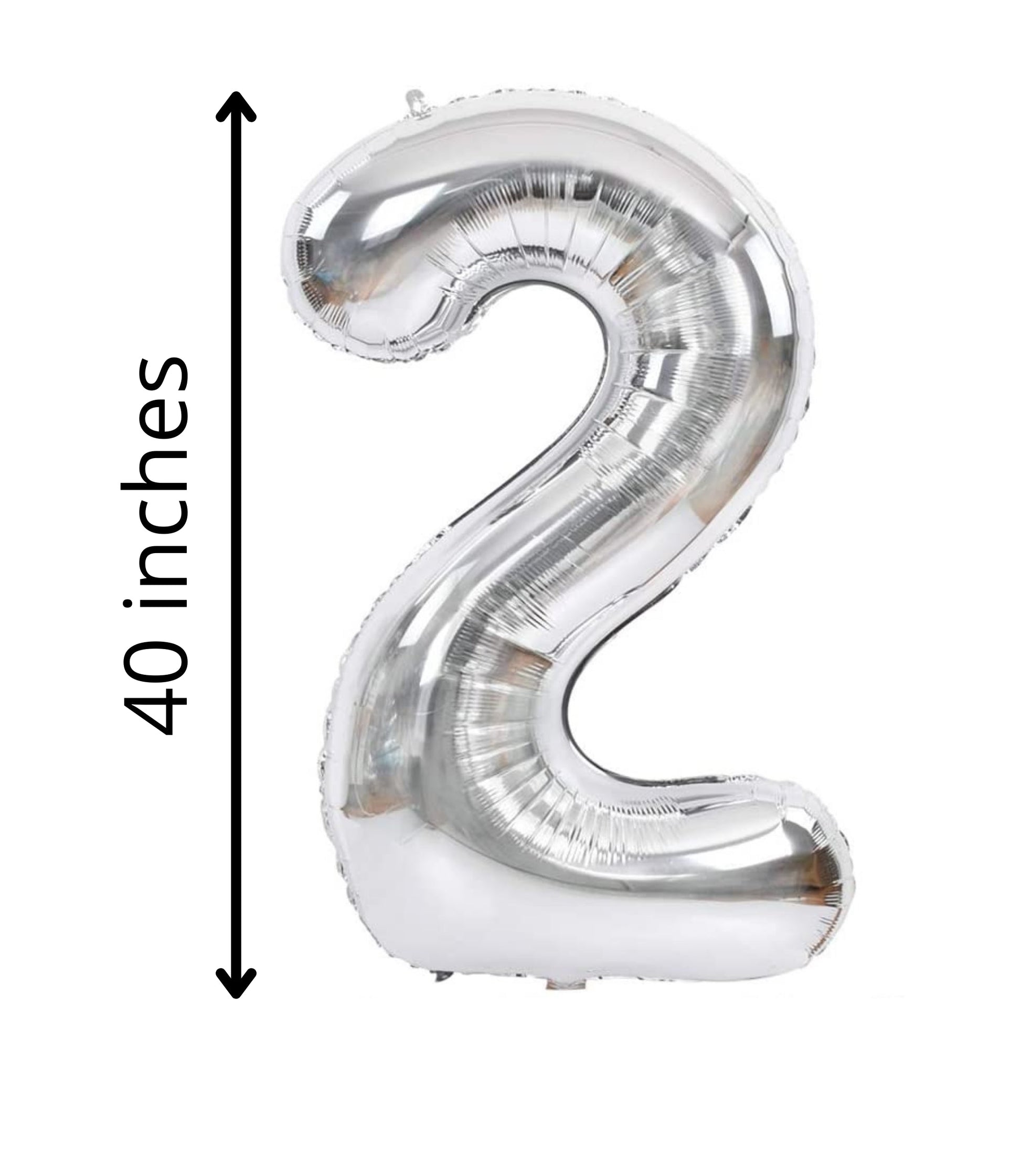 40 Inch Silver Numbered 0-9 Balloons For Birthdays, Parties and Anniversaries. Large Foil Inflatable Balloons - Virtuenity
