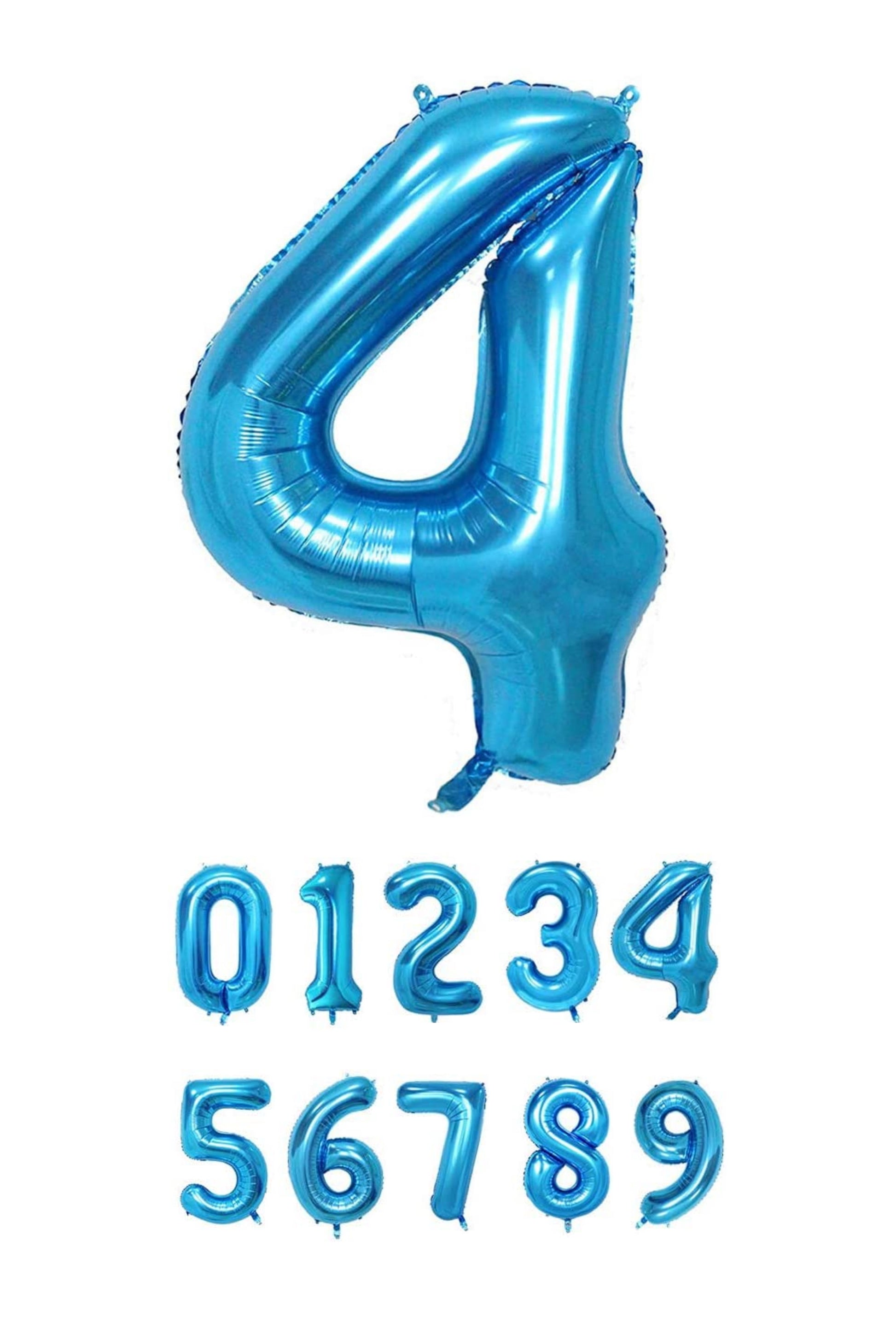40 Inch Blue Numbered 0-9 Balloons For Birthdays, Parties and Anniversaries. Large Foil Inflatable Balloons - Virtuenity