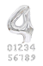 40 Inch Silver Numbered 0-9 Balloons For Birthdays, Parties and Anniversaries. Large Foil Inflatable Balloons - Virtuenity