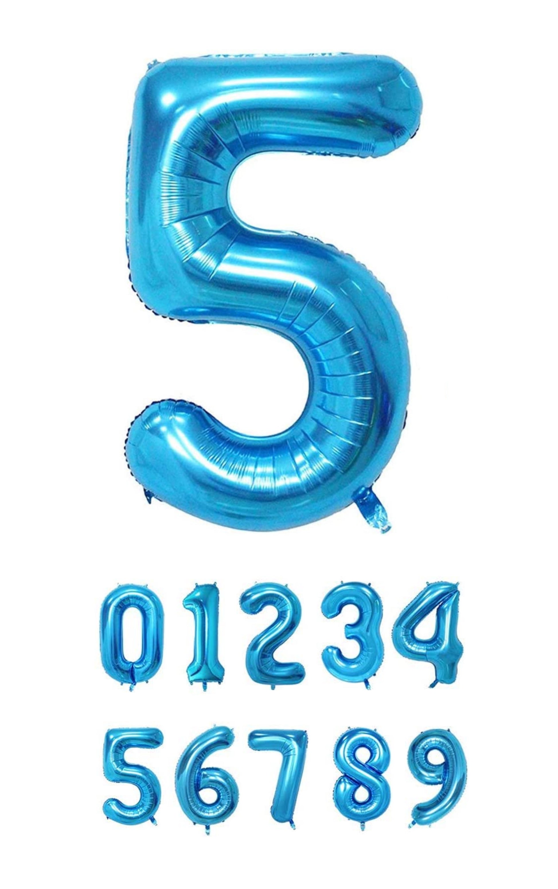 40 Inch Blue Numbered 0-9 Balloons For Birthdays, Parties and Anniversaries. Large Foil Inflatable Balloons - Virtuenity