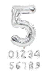 40 Inch Silver Numbered 0-9 Balloons For Birthdays, Parties and Anniversaries. Large Foil Inflatable Balloons - Virtuenity