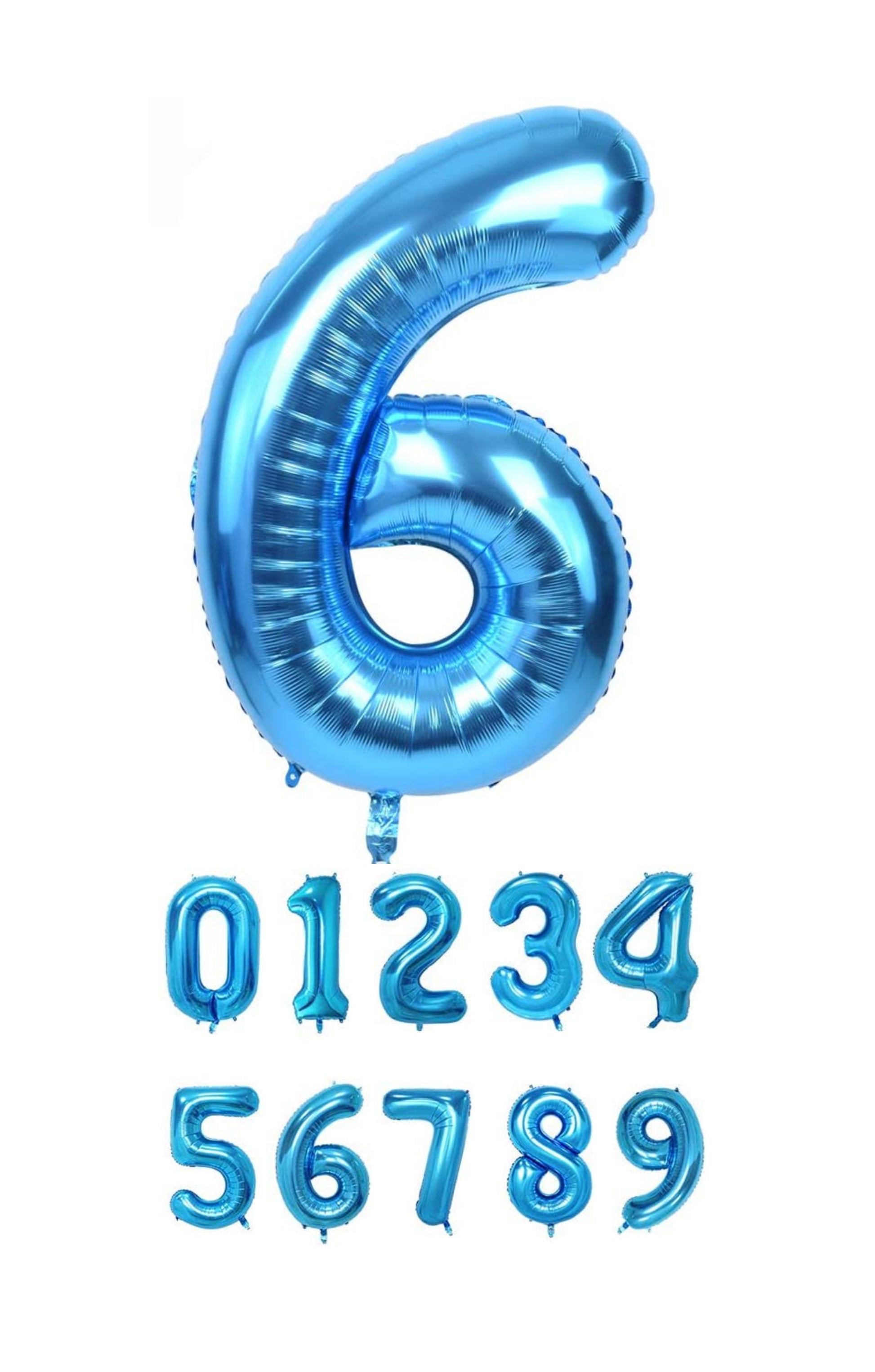 40 Inch Blue Numbered 0-9 Balloons For Birthdays, Parties and Anniversaries. Large Foil Inflatable Balloons - Virtuenity