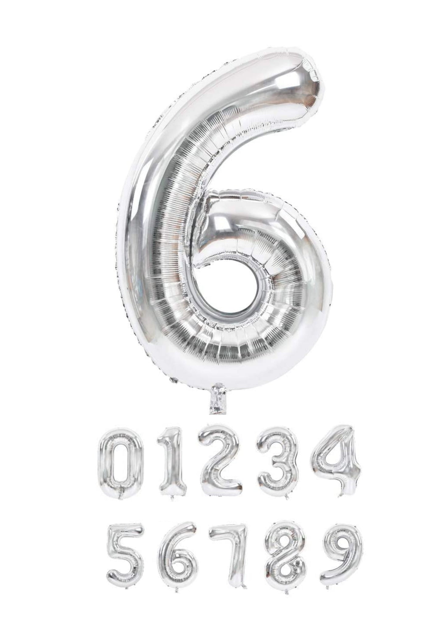 40 Inch Silver Numbered 0-9 Balloons For Birthdays, Parties and Anniversaries. Large Foil Inflatable Balloons - Virtuenity
