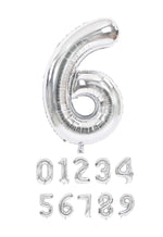 40 Inch Silver Numbered 0-9 Balloons For Birthdays, Parties and Anniversaries. Large Foil Inflatable Balloons - Virtuenity