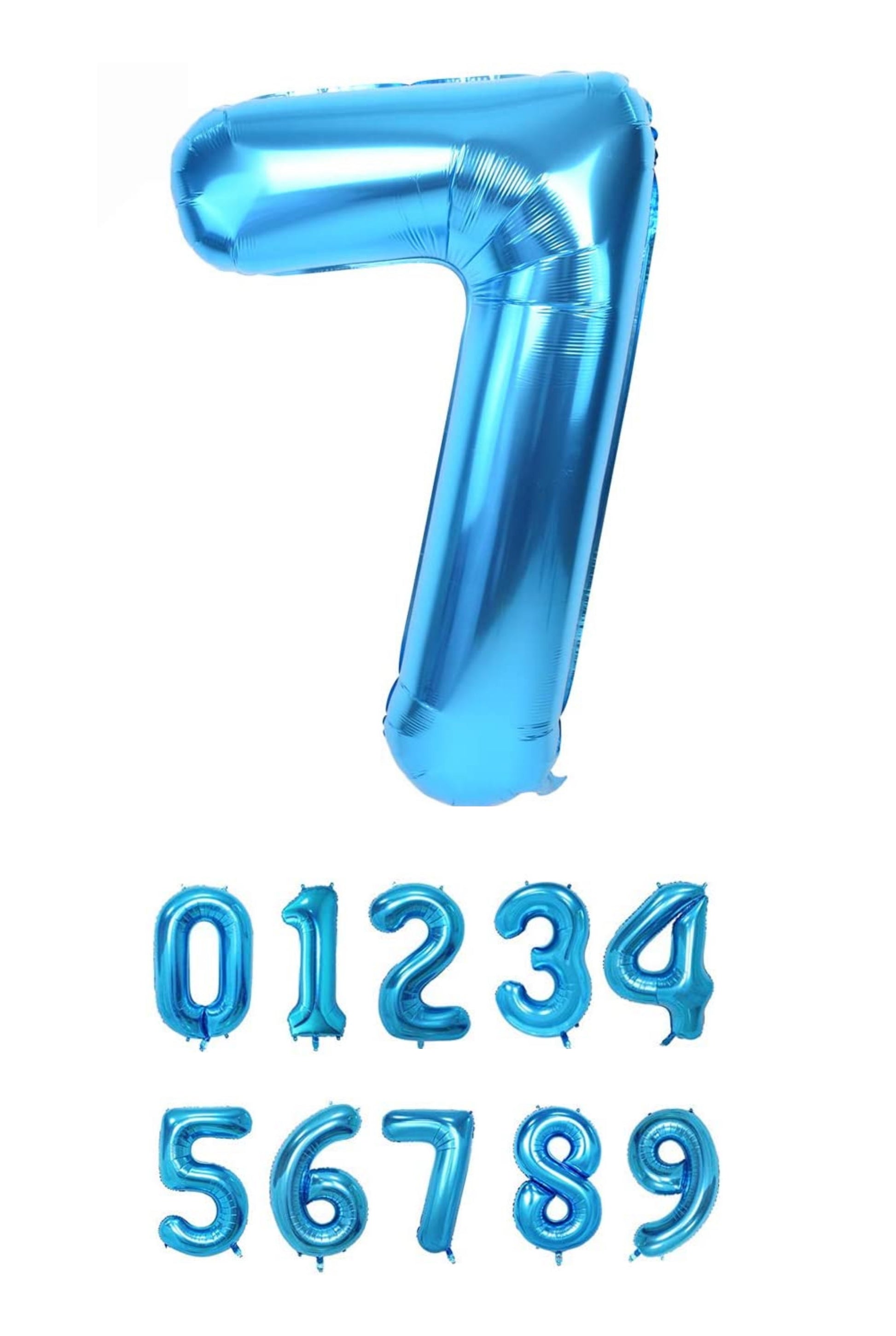 40 Inch Blue Numbered 0-9 Balloons For Birthdays, Parties and Anniversaries. Large Foil Inflatable Balloons - Virtuenity