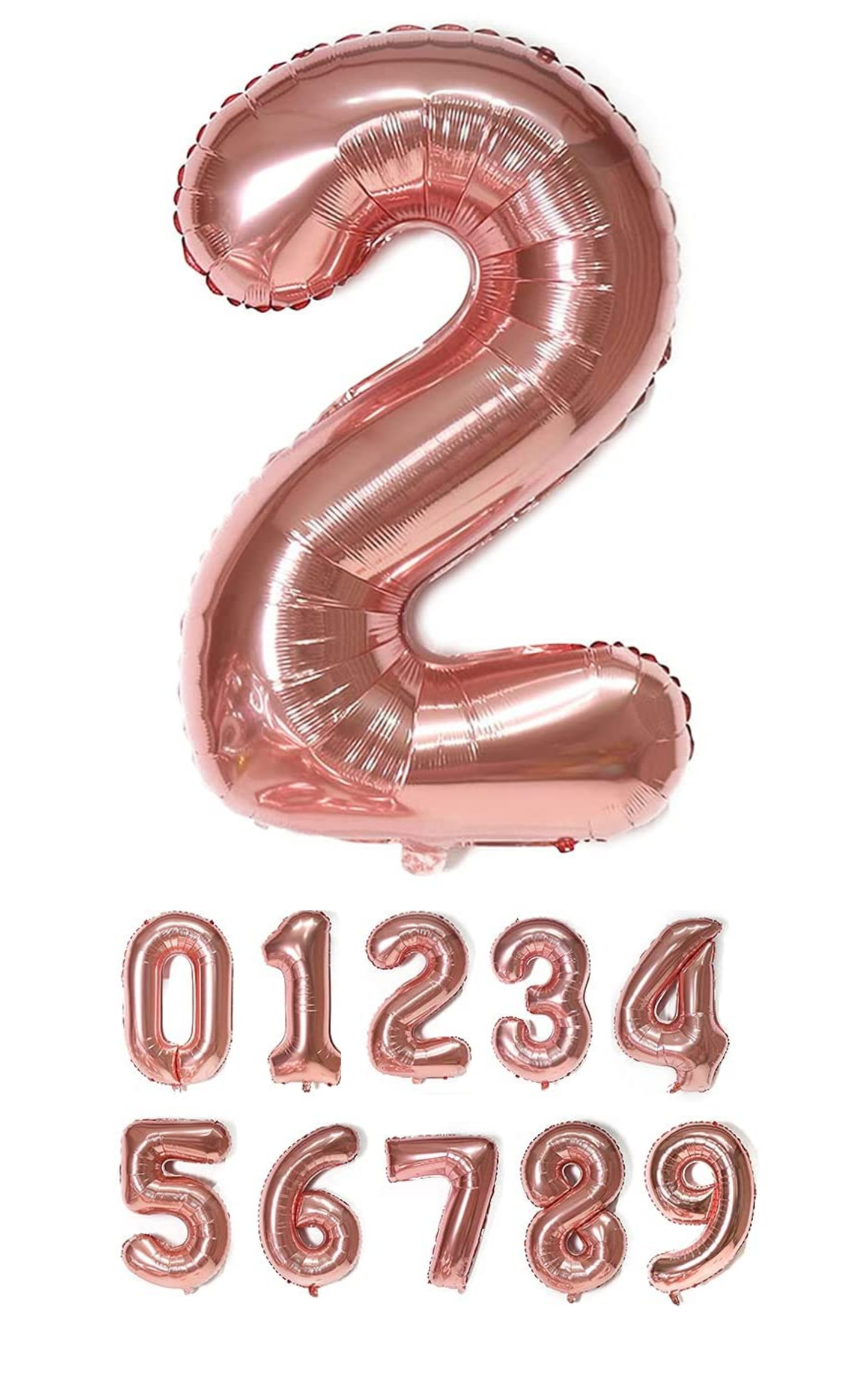 40 Inch Rose Gold Numbered 0-9 Balloons For Birthdays, Parties and Anniversaries. Large Foil Inflatable Balloons - Virtuenity