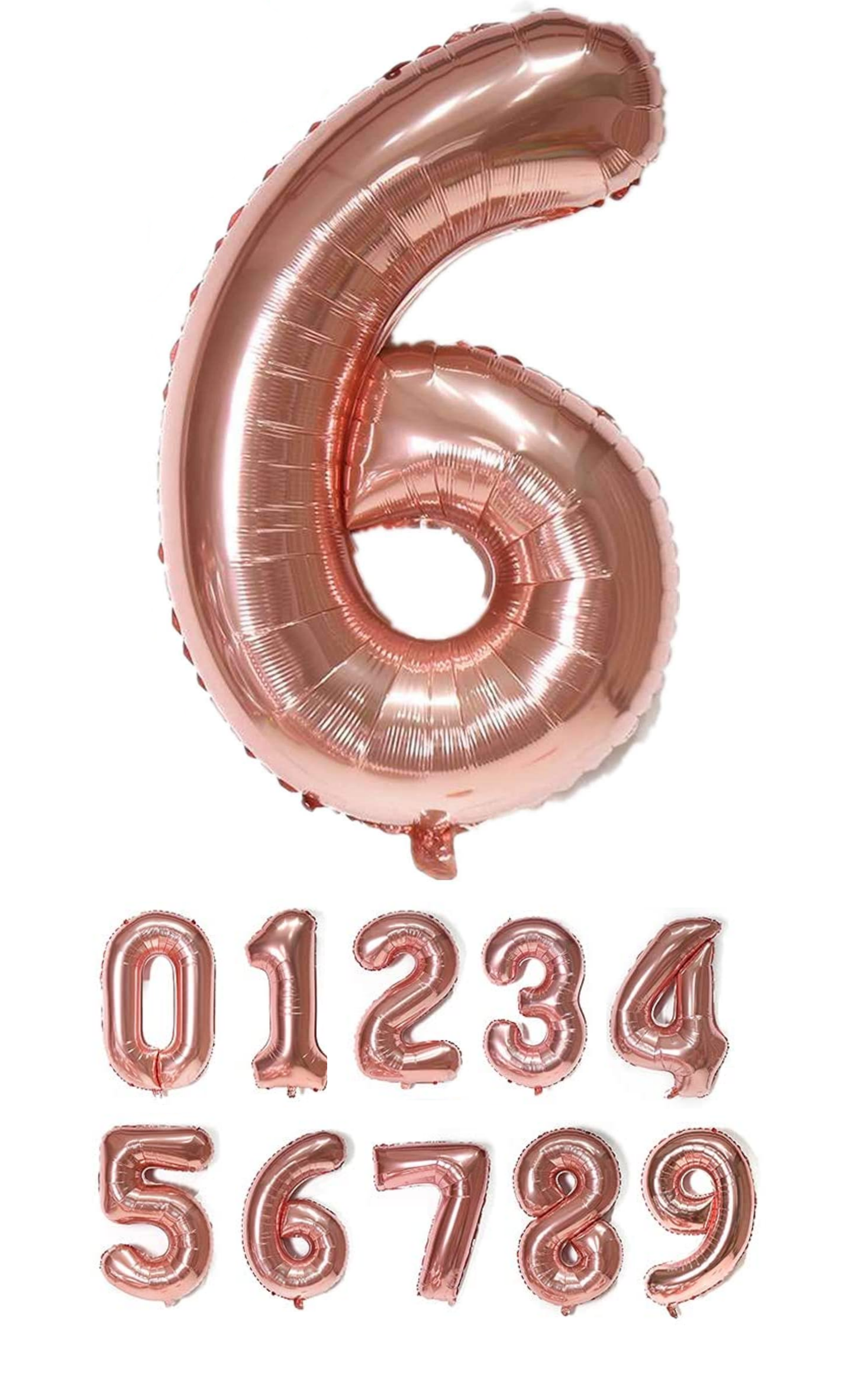 40 Inch Rose Gold Numbered 0-9 Balloons For Birthdays, Parties and Anniversaries. Large Foil Inflatable Balloons - Virtuenity