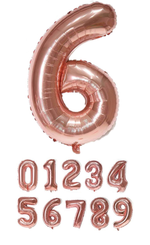 40 Inch Rose Gold Numbered 0-9 Balloons For Birthdays, Parties and Anniversaries. Large Foil Inflatable Balloons - Virtuenity