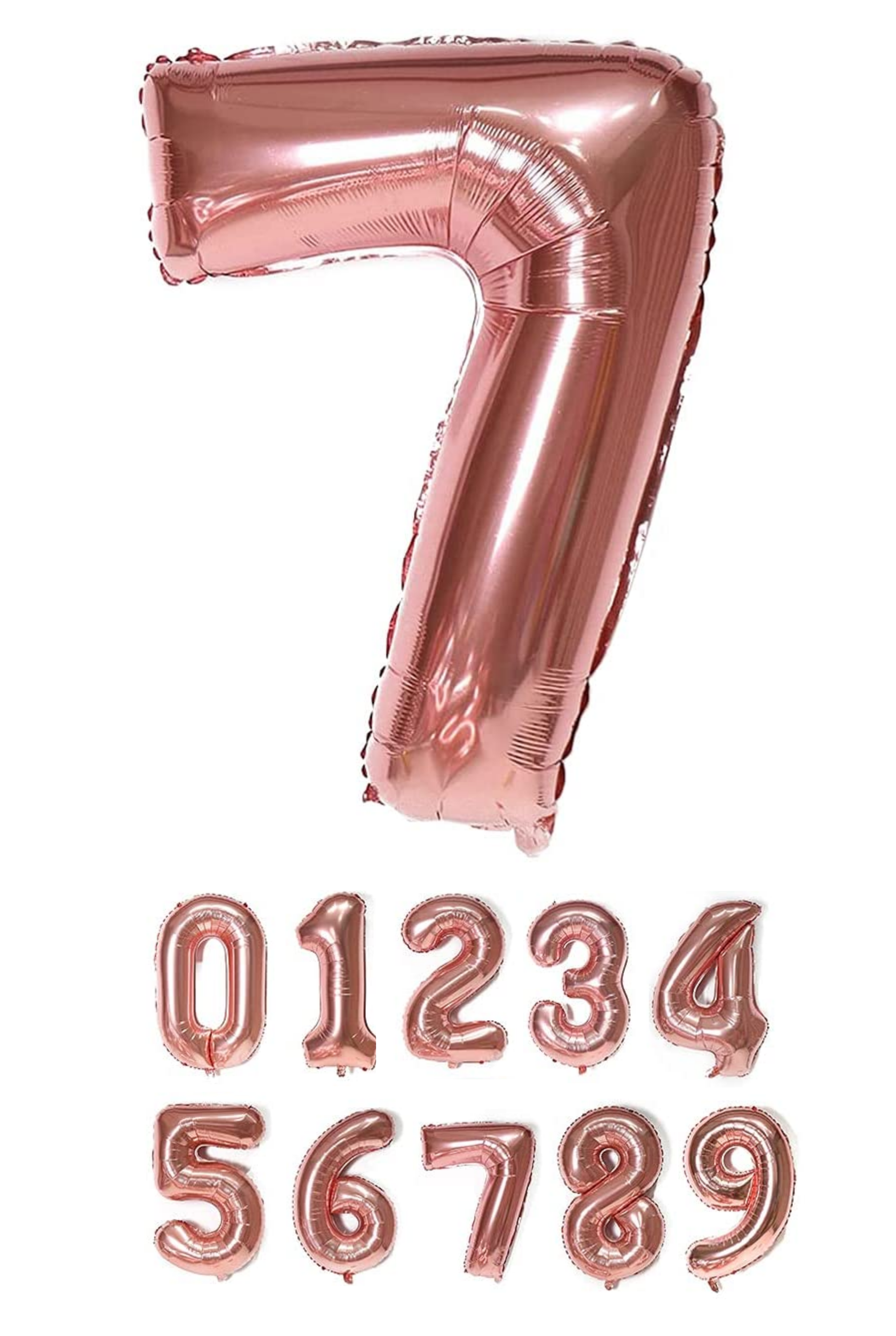40 Inch Rose Gold Numbered 0-9 Balloons For Birthdays, Parties and Anniversaries. Large Foil Inflatable Balloons - Virtuenity