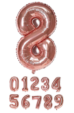 40 Inch Rose Gold Numbered 0-9 Balloons For Birthdays, Parties and Anniversaries. Large Foil Inflatable Balloons - Virtuenity
