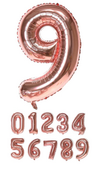 40 Inch Rose Gold Numbered 0-9 Balloons For Birthdays, Parties and Anniversaries. Large Foil Inflatable Balloons - Virtuenity