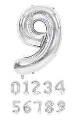 40 Inch Silver Numbered 0-9 Balloons For Birthdays, Parties and Anniversaries. Large Foil Inflatable Balloons - Virtuenity