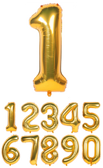 40 Inch Gold Numbered 0-9 Balloons For Birthdays, Parties and Anniversaries. Large Foil Inflatable Balloons - Virtuenity