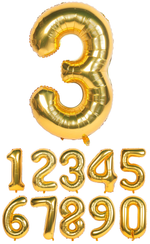 40 Inch Gold Numbered 0-9 Balloons For Birthdays, Parties and Anniversaries. Large Foil Inflatable Balloons - Virtuenity