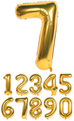 40 Inch Gold Numbered 0-9 Balloons For Birthdays, Parties and Anniversaries. Large Foil Inflatable Balloons - Virtuenity