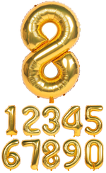 40 Inch Gold Numbered 0-9 Balloons For Birthdays, Parties and Anniversaries. Large Foil Inflatable Balloons - Virtuenity