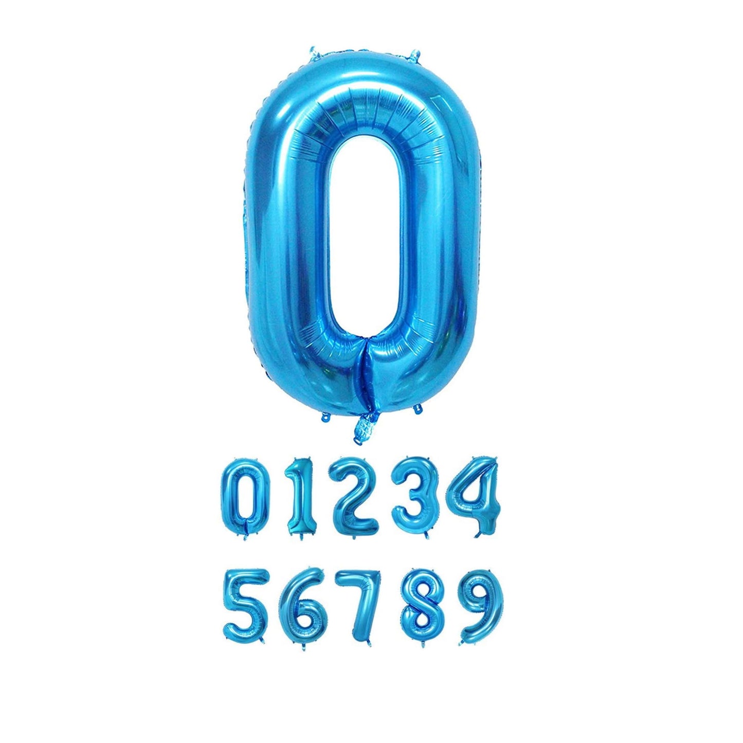 40 Inch Blue Numbered 0-9 Balloons For Birthdays, Parties and Anniversaries. Large Foil Inflatable Balloons - Virtuenity