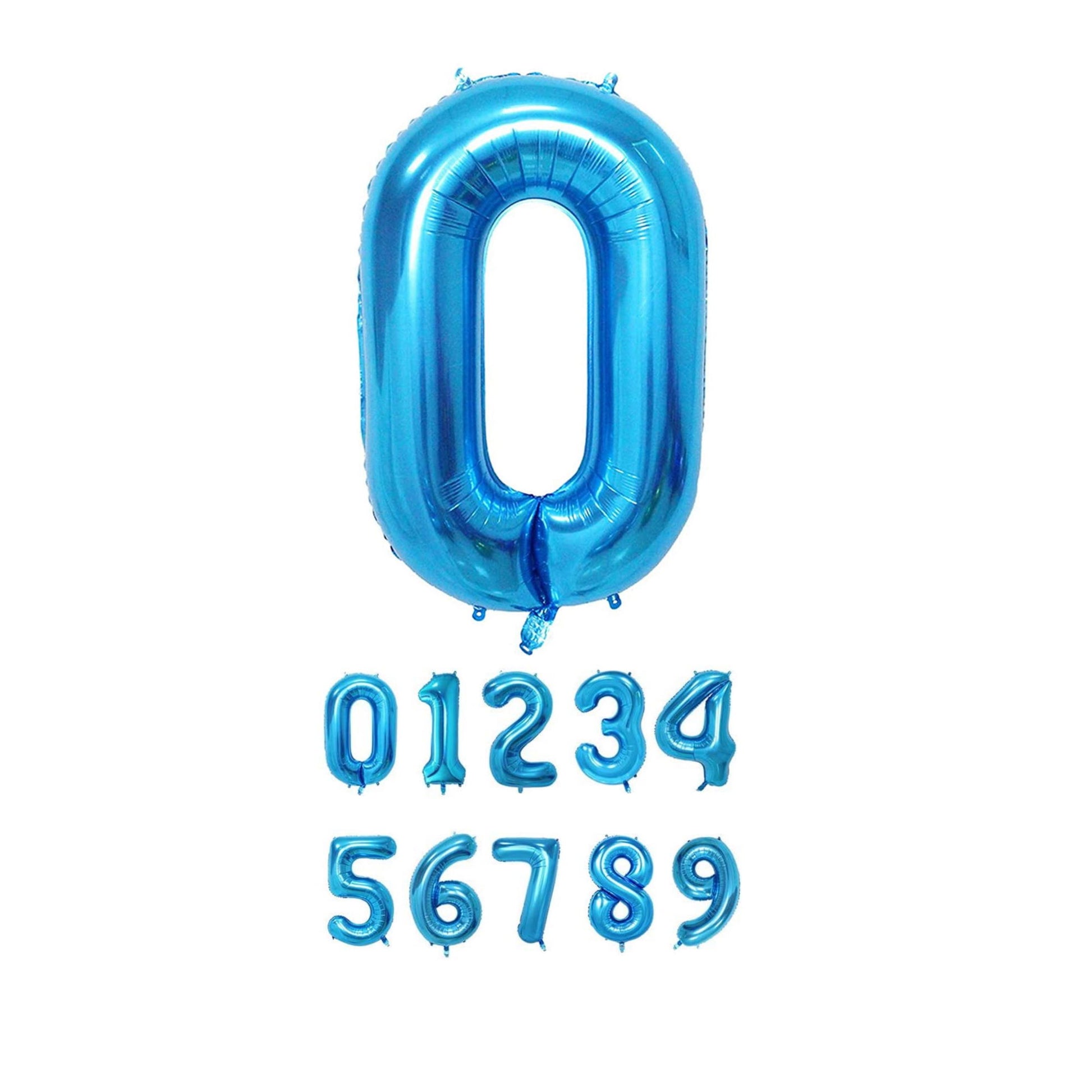 40 Inch Blue Numbered 0-9 Balloons For Birthdays, Parties and Anniversaries. Large Foil Inflatable Balloons - Virtuenity