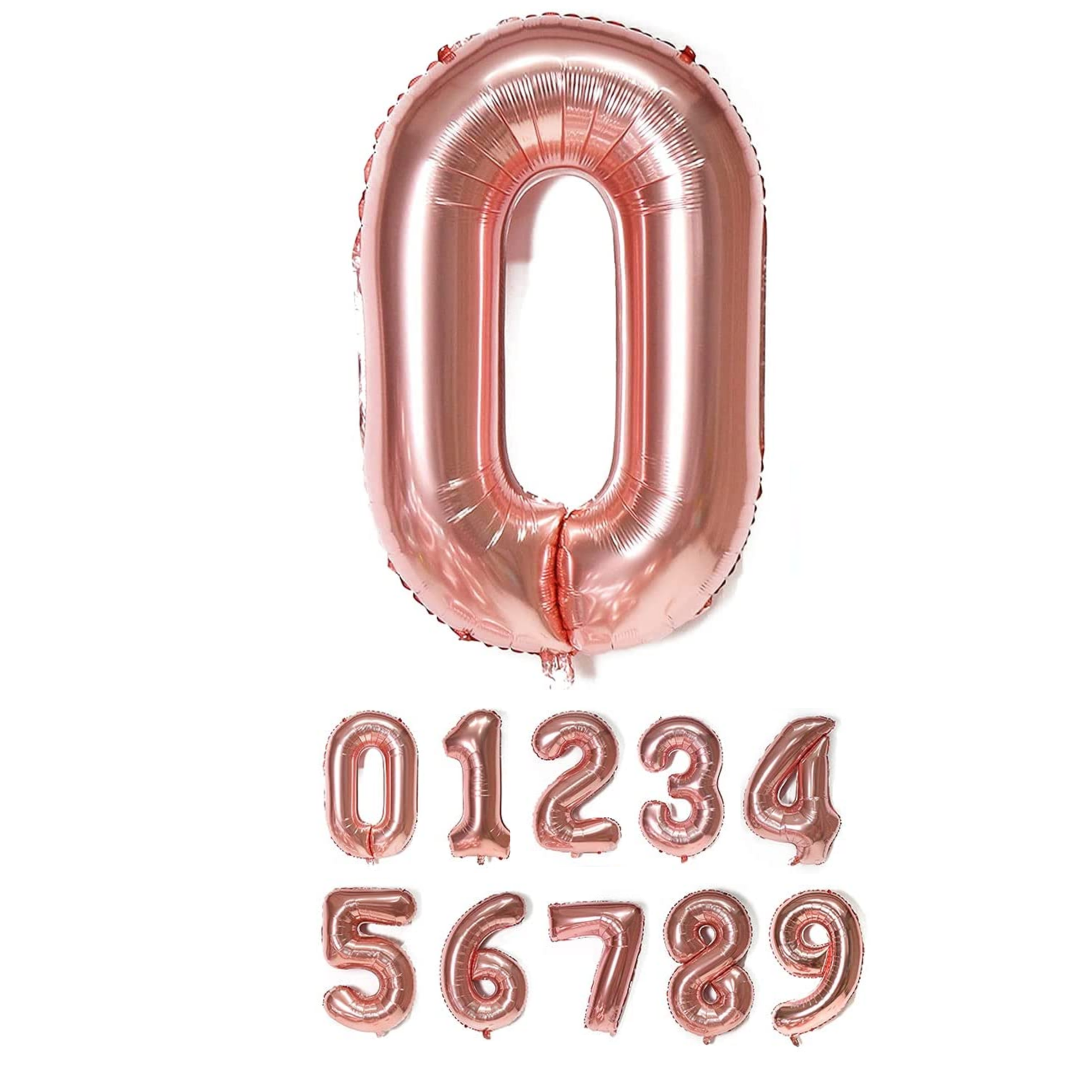 40 Inch Rose Gold Numbered 0-9 Balloons For Birthdays, Parties and Anniversaries. Large Foil Inflatable Balloons - Virtuenity