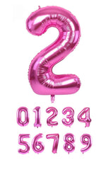 40 Inch Pink Numbered 0-9 Balloons For Birthdays, Parties and Anniversaries. Large Foil Inflatable Balloons - Virtuenity