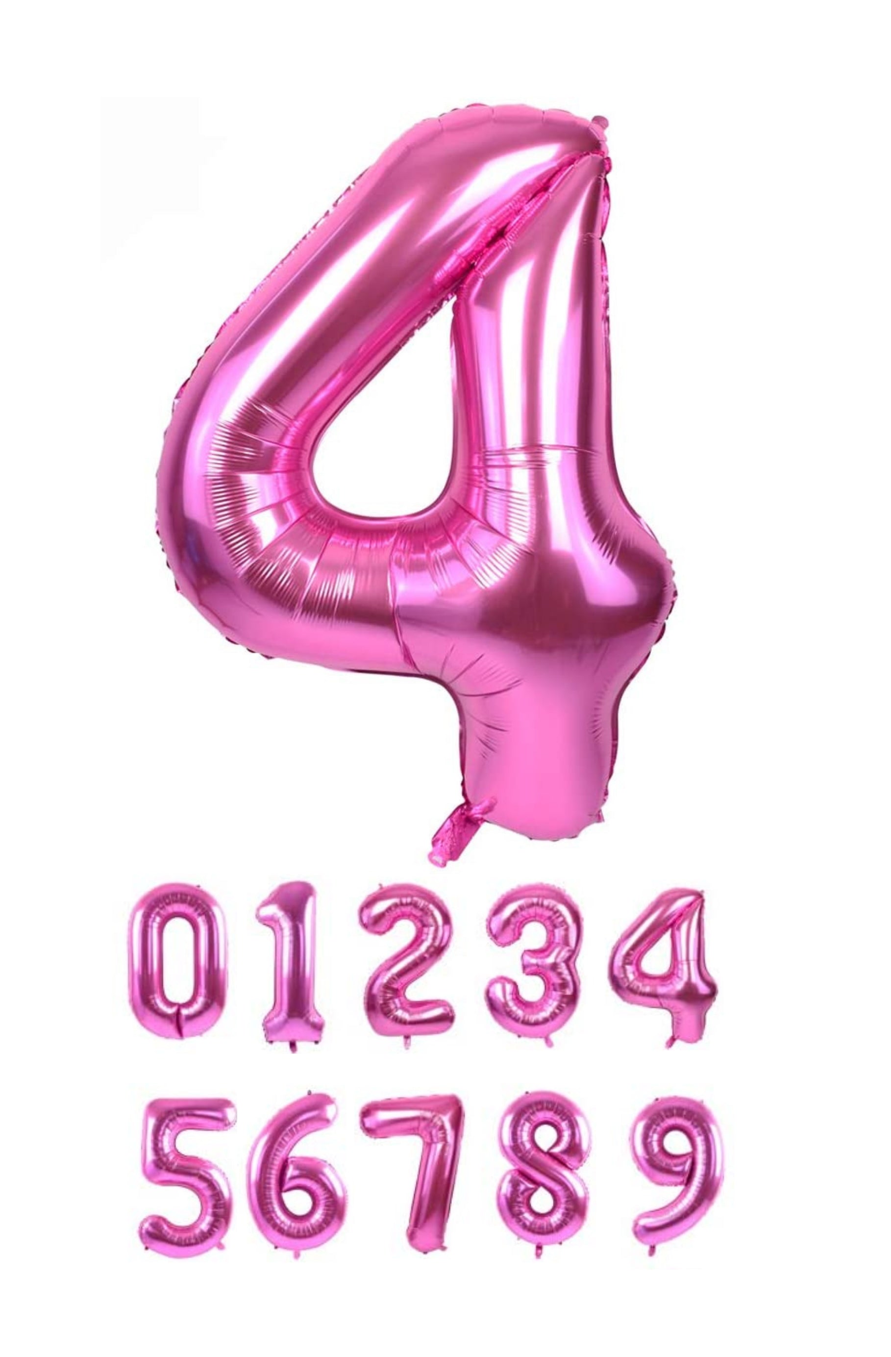 40 Inch Pink Numbered 0-9 Balloons For Birthdays, Parties and Anniversaries. Large Foil Inflatable Balloons - Virtuenity
