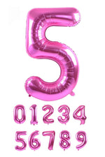 40 Inch Pink Numbered 0-9 Balloons For Birthdays, Parties and Anniversaries. Large Foil Inflatable Balloons - Virtuenity