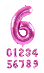 40 Inch Pink Numbered 0-9 Balloons For Birthdays, Parties and Anniversaries. Large Foil Inflatable Balloons - Virtuenity