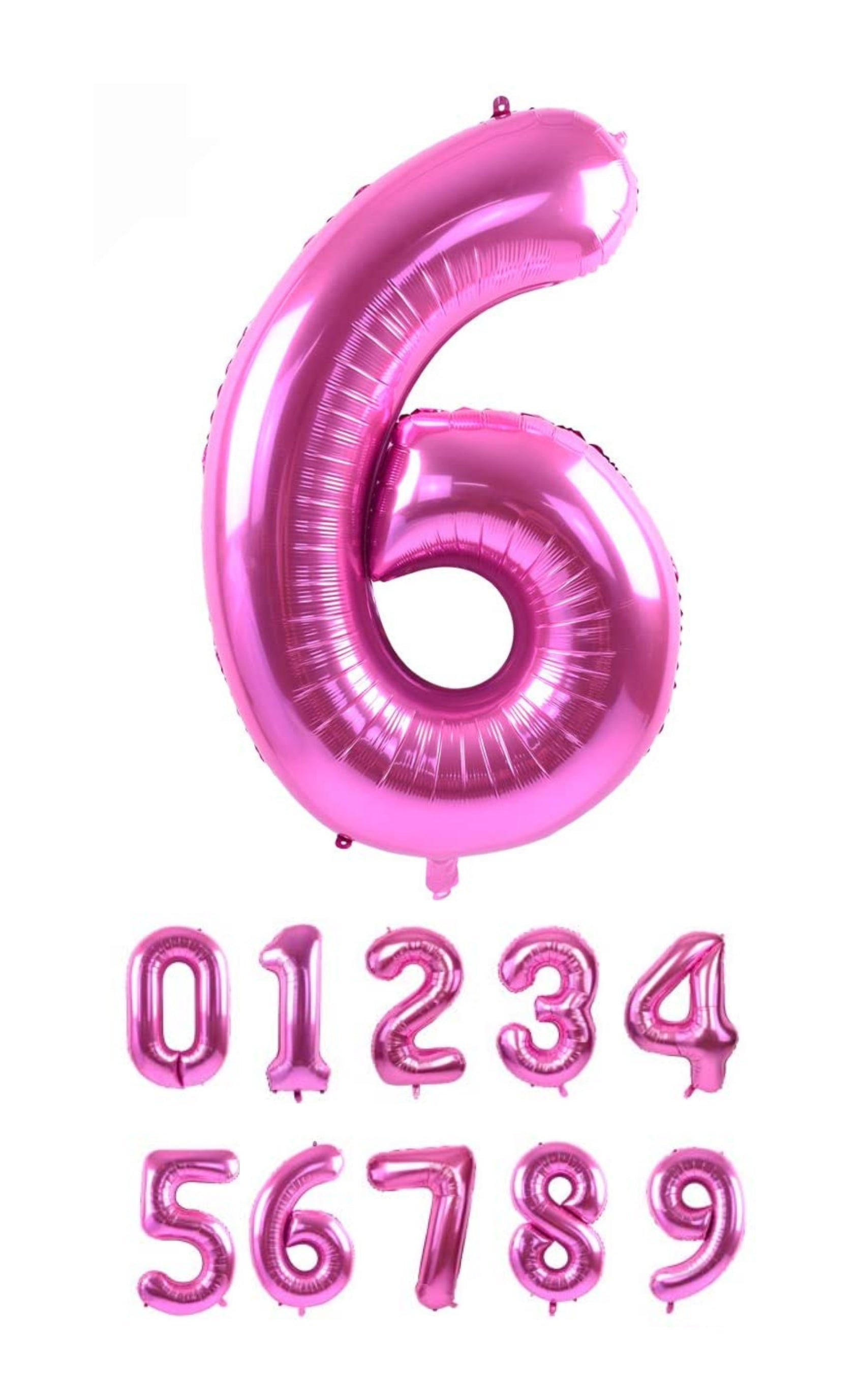 40 Inch Pink Numbered 0-9 Balloons For Birthdays, Parties and Anniversaries. Large Foil Inflatable Balloons - Virtuenity