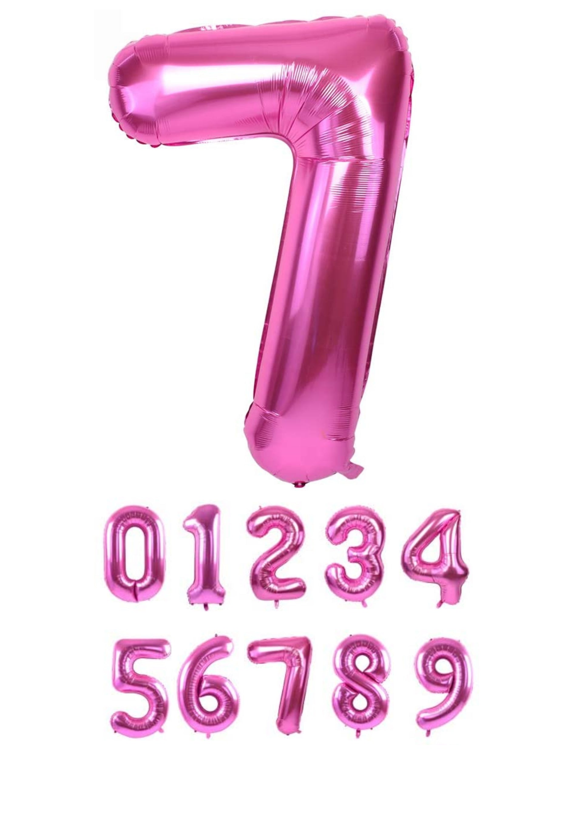 40 Inch Pink Numbered 0-9 Balloons For Birthdays, Parties and Anniversaries. Large Foil Inflatable Balloons - Virtuenity
