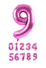40 Inch Pink Numbered 0-9 Balloons For Birthdays, Parties and Anniversaries. Large Foil Inflatable Balloons - Virtuenity
